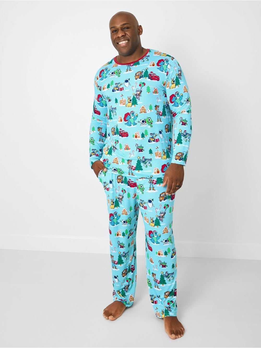 Men’s Disney & Pixar Christmas Village Little Sleepies Pajama Tops & Bottoms